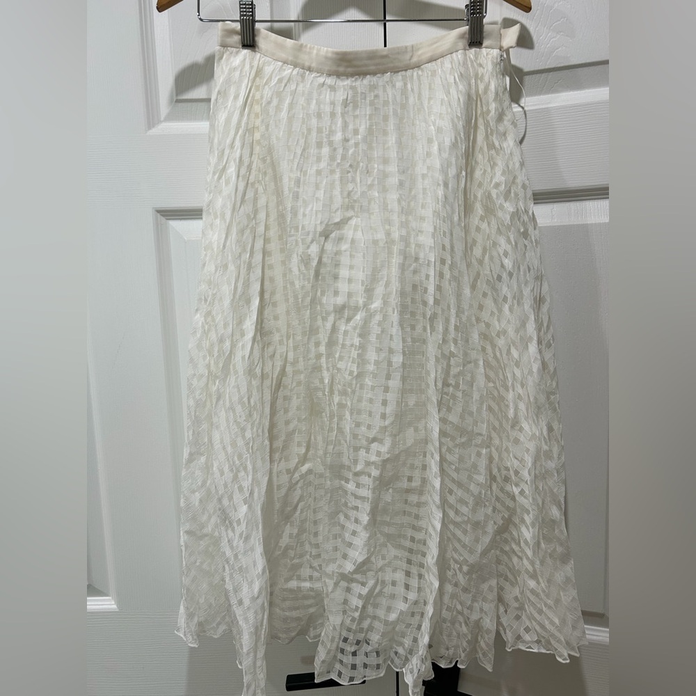 Tibi white midi skirt